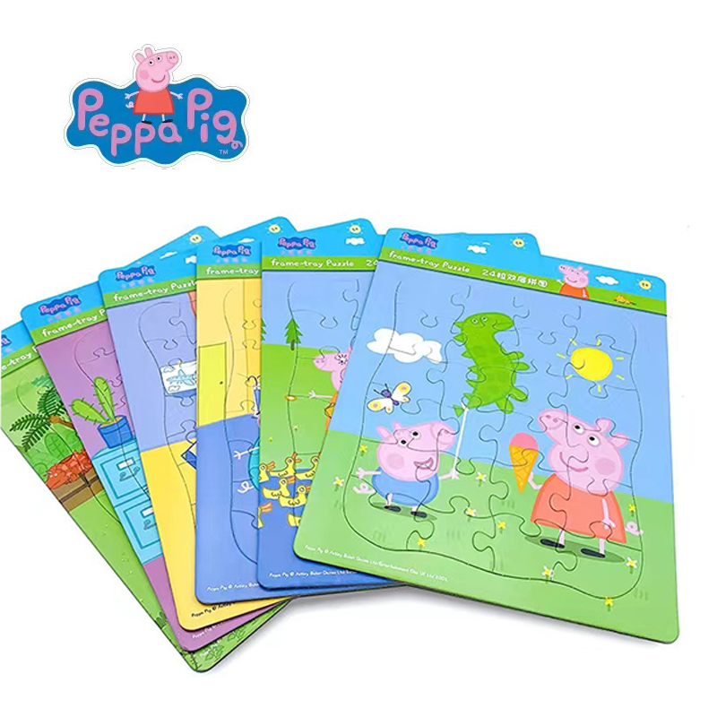 Kids Toys 3 Year Old - Peppa mainan Puzzle MINI, teka-teki Jigsaw