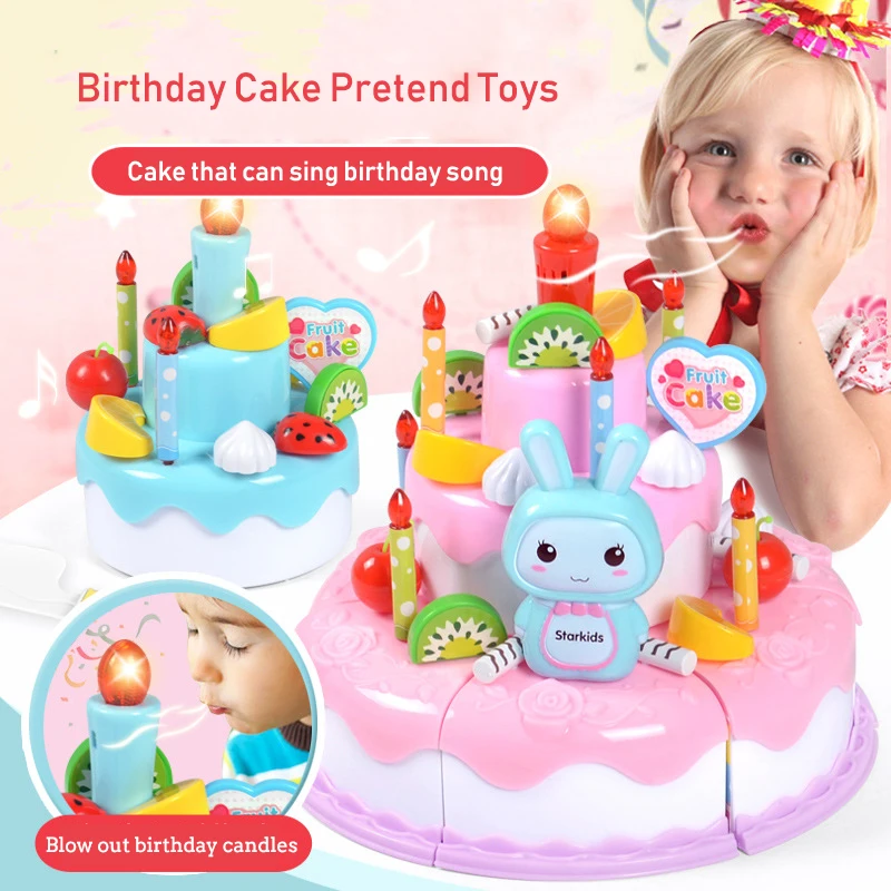 Kids Toys Kitchen Set - Mainan simulasi kue ulang tahun DIY